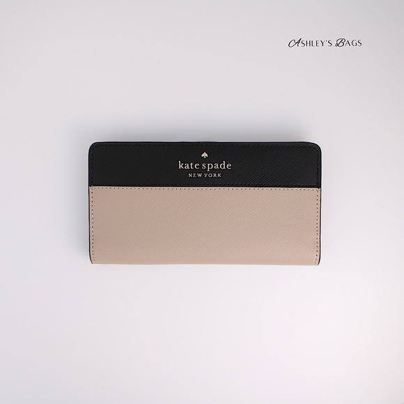 Kate Spade Staci Large Slim Bifold Wallet In Warm Beige - Picture 1 of 3